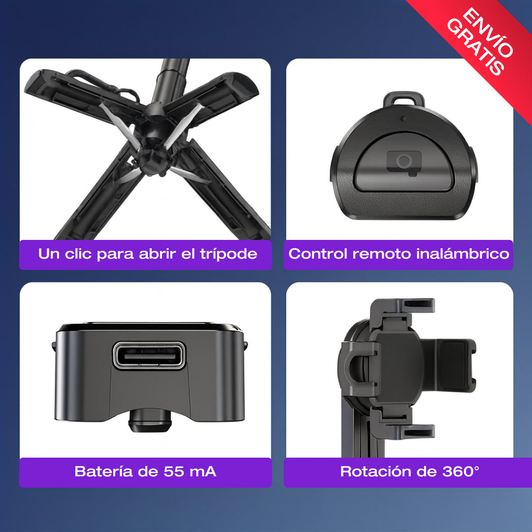 Kit Creador Pro: Trípode, Luz LED y Control