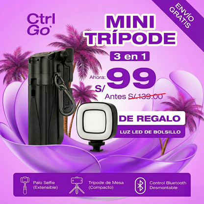 Kit Creador Pro: Trípode, Luz LED y Control